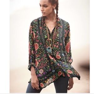 Johnny Was Oversized Floral 100% Silk Tunic
